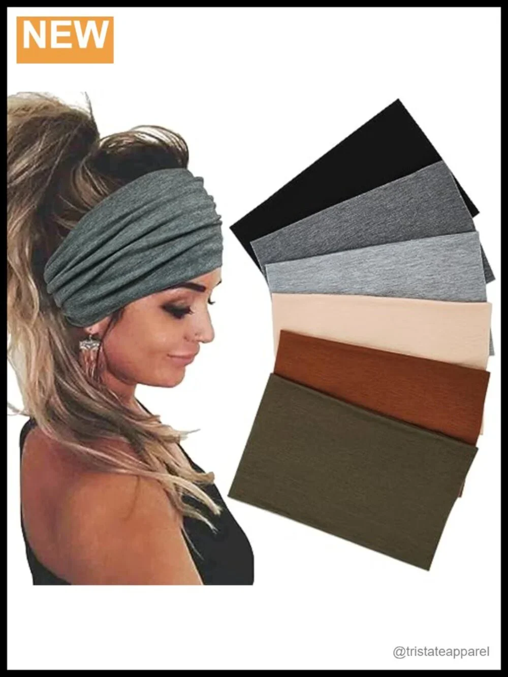 6 Pack Wide Stretch Headbands for Women - Boho, Knotted, Yoga, Workout